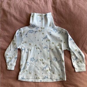 Talbots Kids light blue floral turtleneck shirt